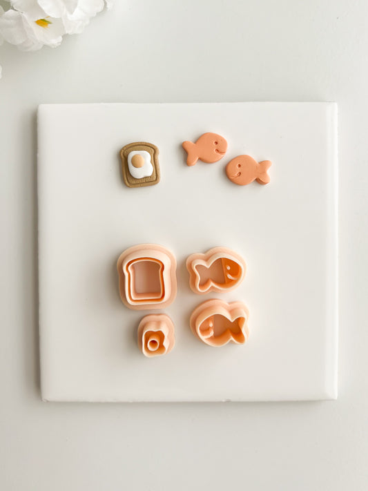 Toast and Crackers Clay Cutter Set | Toast and Crackers Polymer Clay Cutter Set for DIY Food Earrings Cute Jewelry and Handmade Snack-Themed Accessories