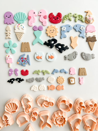 Summer Bundle Clay Cutter Set | Summer Bundle Polymer Clay Cutter Set for DIY Tropical Earrings Beach Jewelry and Handmade Summer Accessories