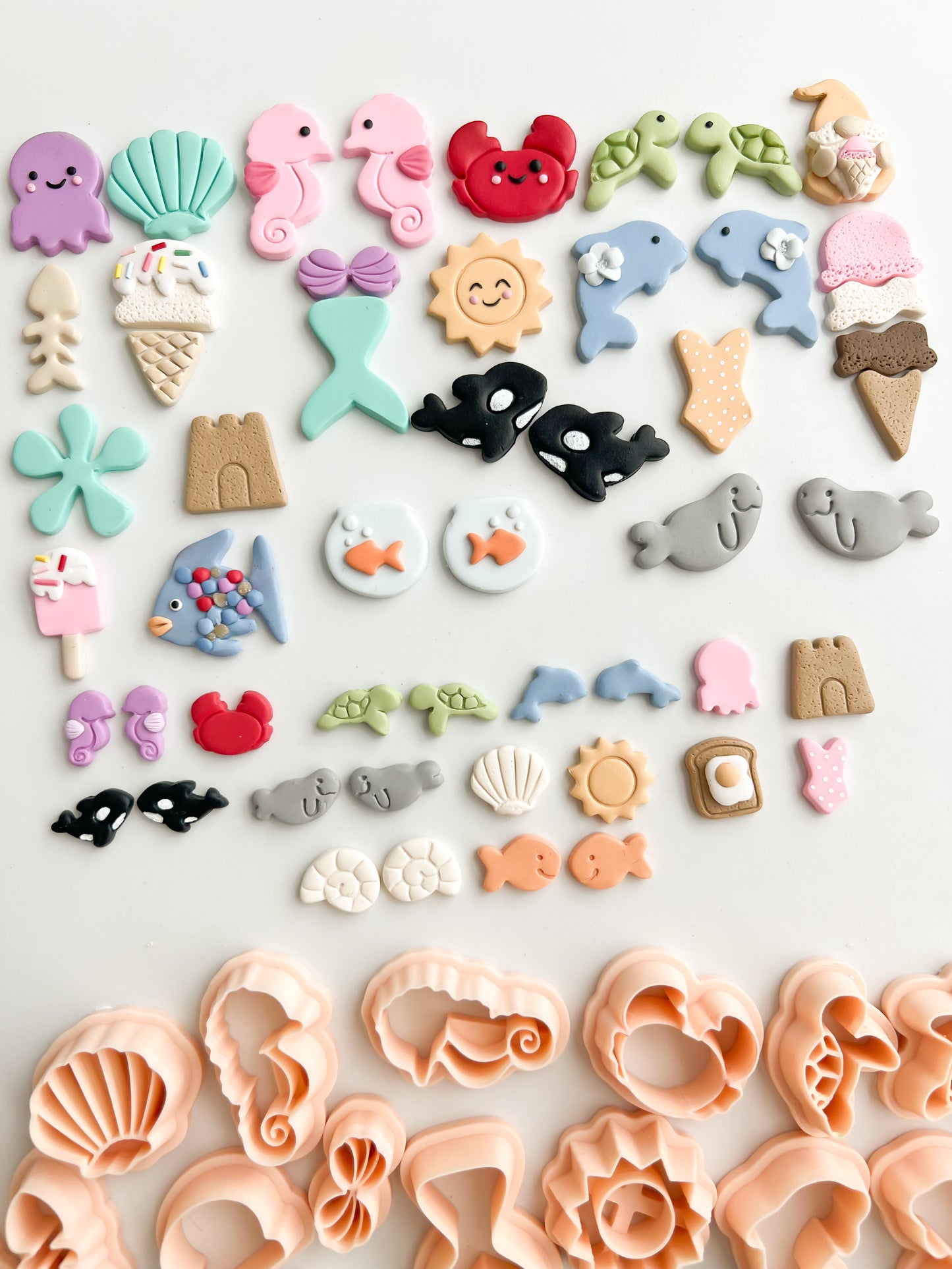 Summer Bundle Clay Cutter Set | Summer Bundle Polymer Clay Cutter Set for DIY Tropical Earrings Beach Jewelry and Handmade Summer Accessories
