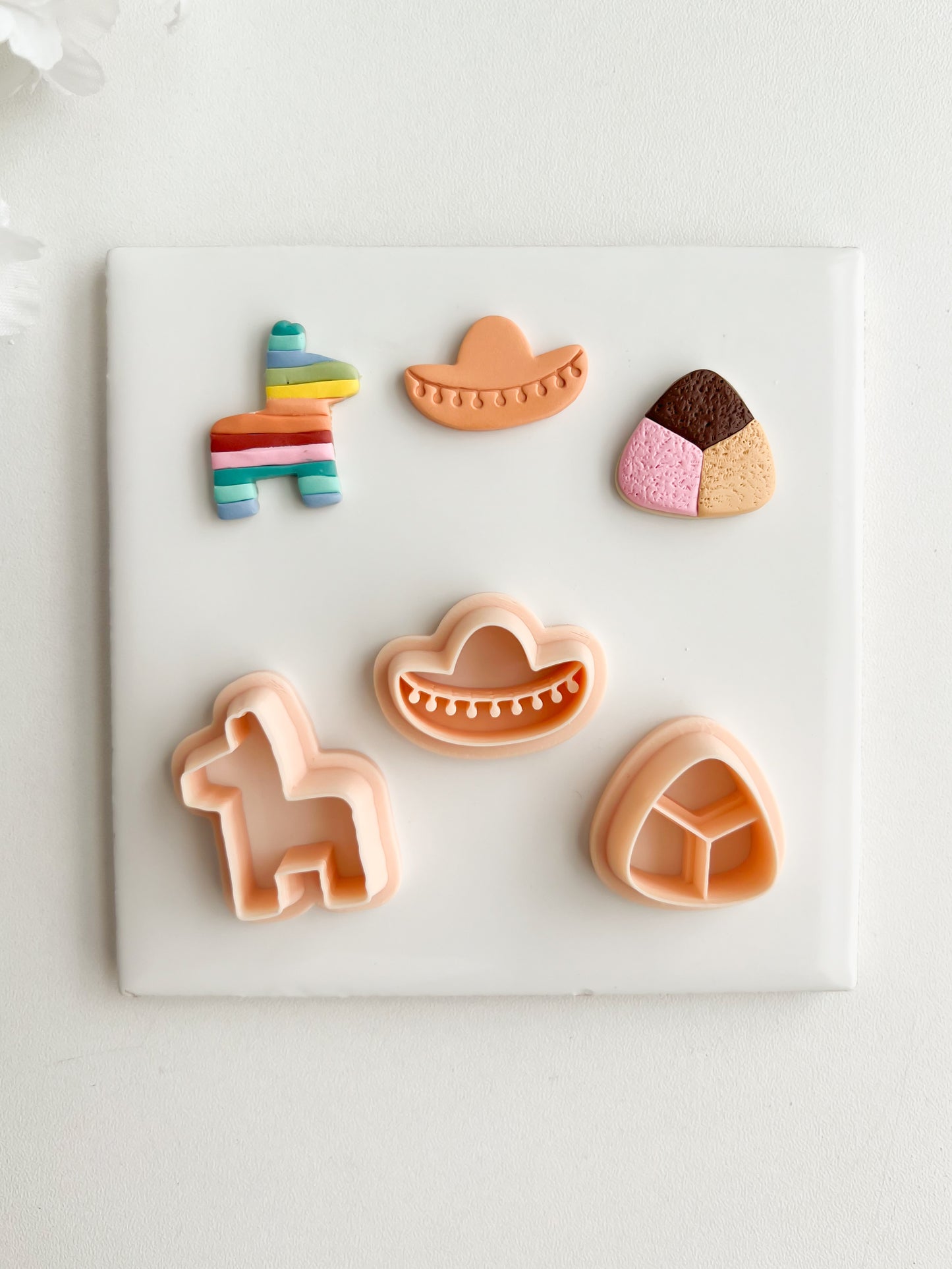 Fiesta Trio Clay Cutter | Fiesta Trio Polymer Clay Cutter for DIY Celebration Earrings Party-Themed Jewelry and Handmade Fun Accessories