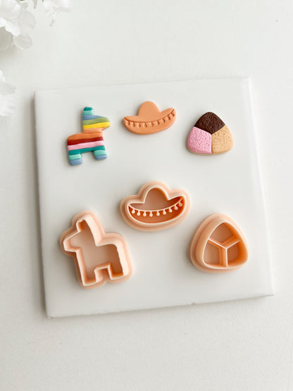 Fiesta Trio Clay Cutter | Fiesta Trio Polymer Clay Cutter for DIY Celebration Earrings Party-Themed Jewelry and Handmade Fun Accessories
