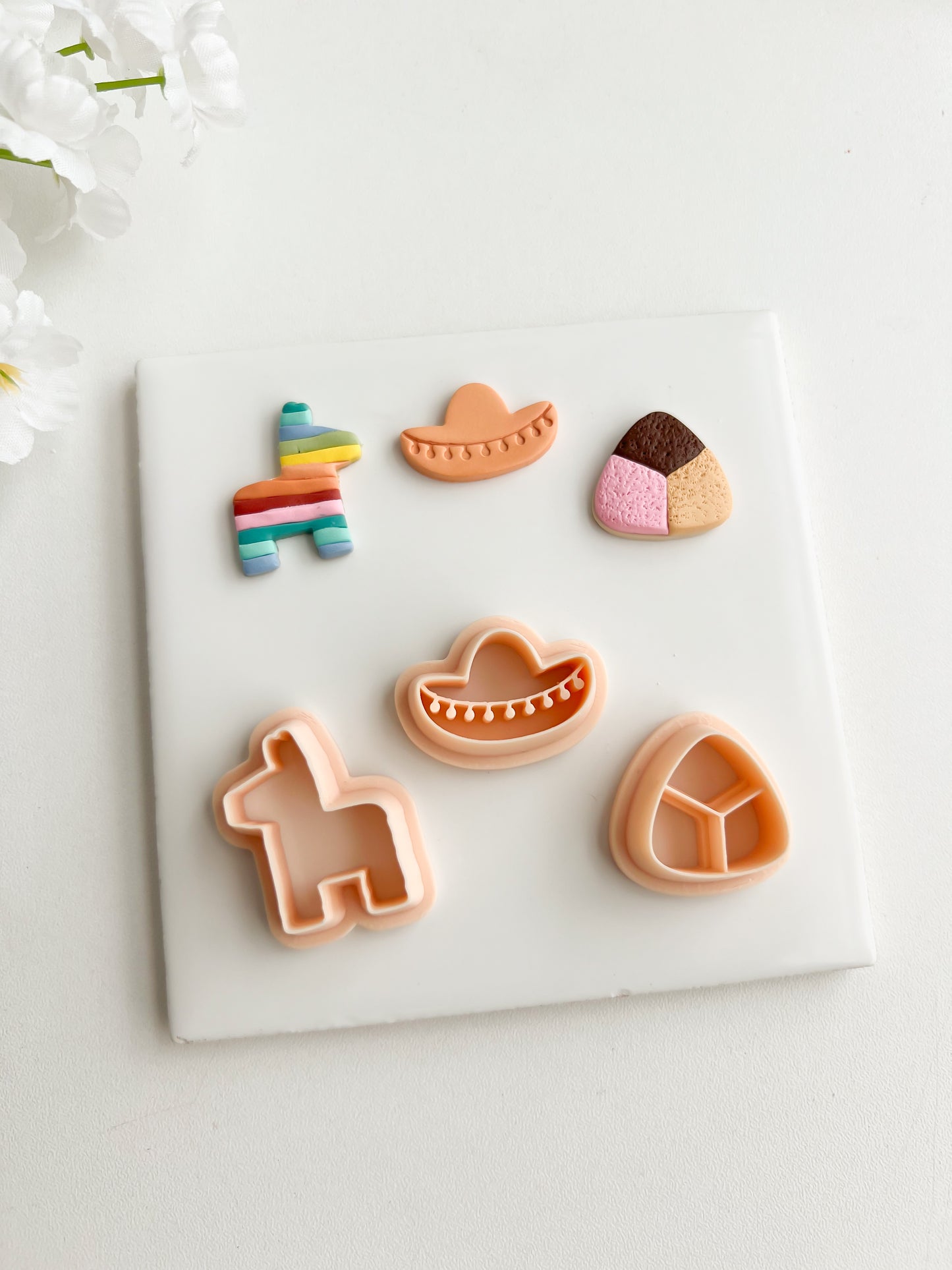 Fiesta Trio Clay Cutter | Fiesta Trio Polymer Clay Cutter for DIY Celebration Earrings Party-Themed Jewelry and Handmade Fun Accessories
