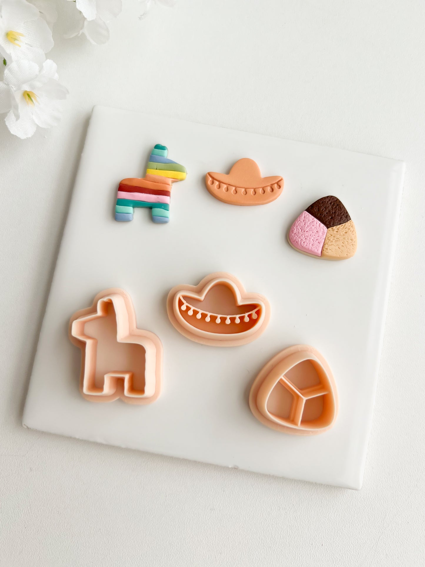 Fiesta Trio Clay Cutter | Fiesta Trio Polymer Clay Cutter for DIY Celebration Earrings Party-Themed Jewelry and Handmade Fun Accessories