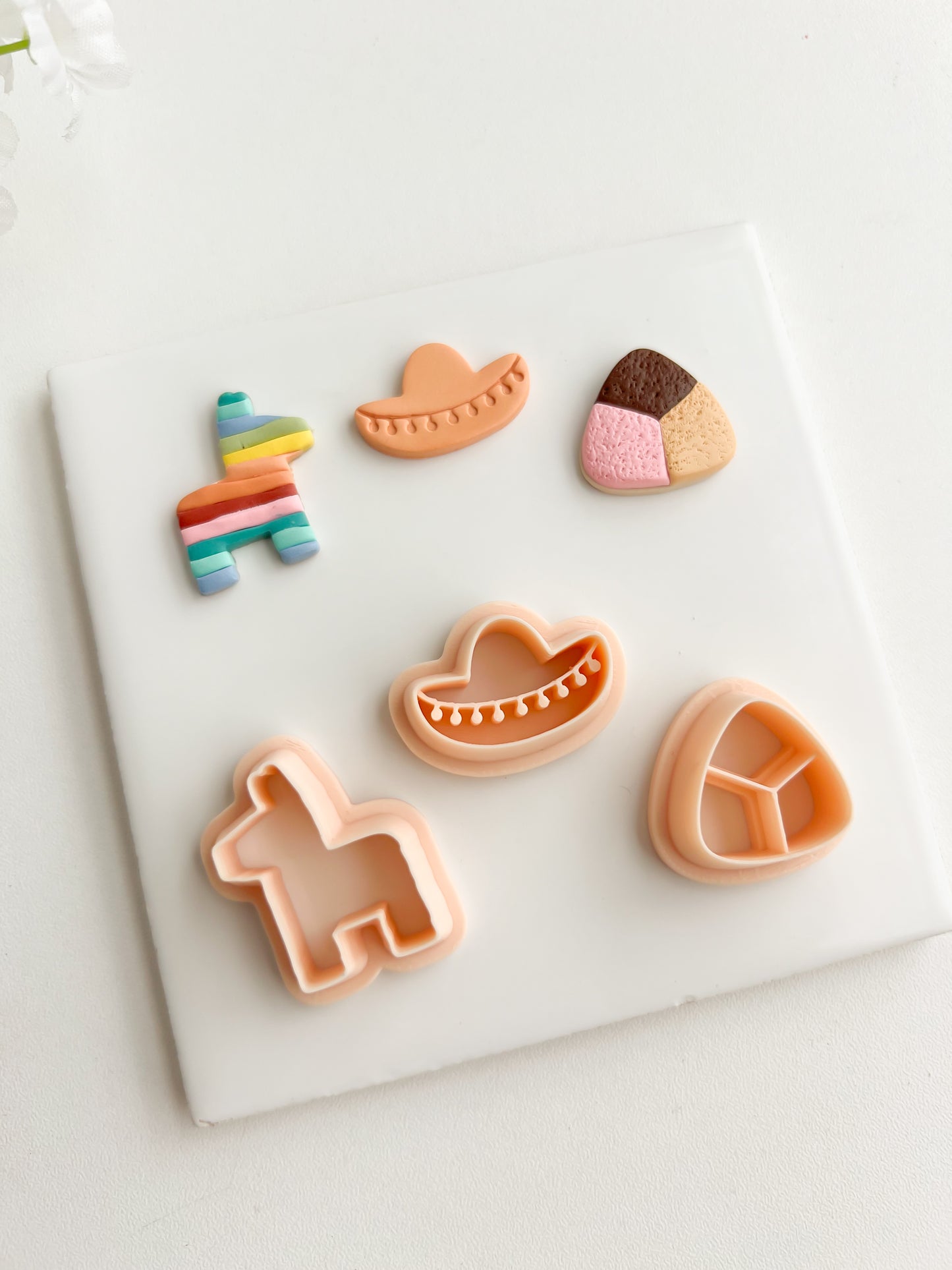 Fiesta Trio Clay Cutter | Fiesta Trio Polymer Clay Cutter for DIY Celebration Earrings Party-Themed Jewelry and Handmade Fun Accessories