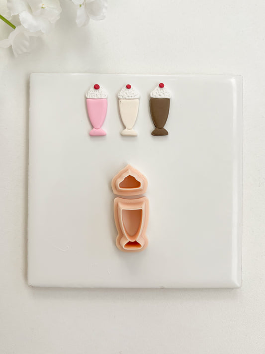 Milkshake Clay Cutter | Milkshake Polymer Clay Cutter for DIY Dessert Earrings Cute Jewelry and Handmade Sweet Treat Accessories