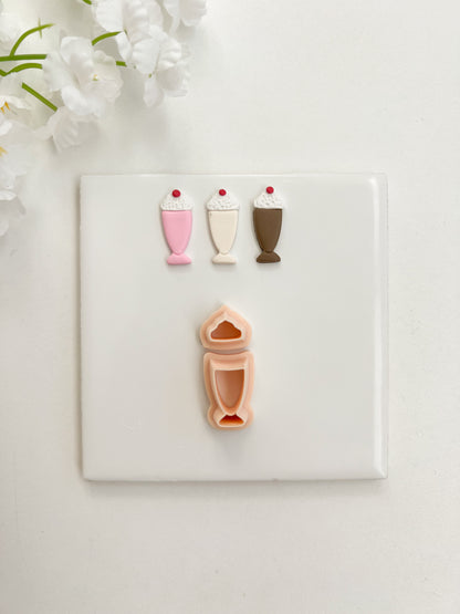 Milkshake Clay Cutter | Milkshake Polymer Clay Cutter for DIY Dessert Earrings Cute Jewelry and Handmade Sweet Treat Accessories