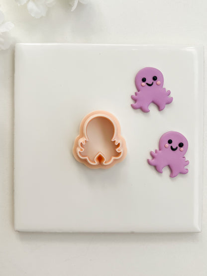 Octopus No. 3 Clay Cutter | Octopus No. 3 Polymer Clay Cutter for DIY Ocean Earrings Nautical Jewelry and Handmade Marine Accessories