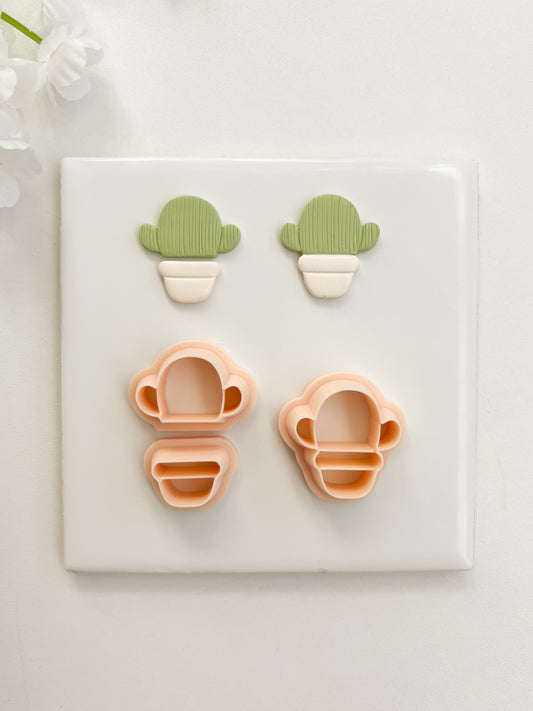 Cactus Pot Clay Cutter | Cactus Pot Polymer Clay Cutter for DIY Nature Earrings Succulent-Themed Jewelry and Handmade Cute Accessories