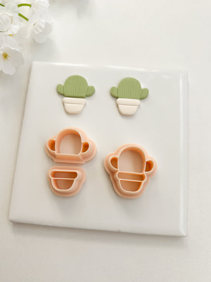 Cactus Pot Clay Cutter | Cactus Pot Polymer Clay Cutter for DIY Nature Earrings Succulent-Themed Jewelry and Handmade Cute Accessories