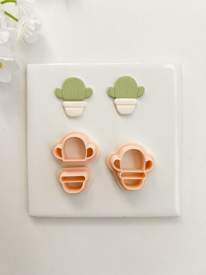 Cactus Pot Clay Cutter | Cactus Pot Polymer Clay Cutter for DIY Nature Earrings Succulent-Themed Jewelry and Handmade Cute Accessories