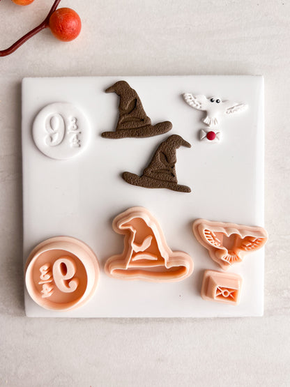Hogwarts Trio Clay Cutter | Hogwarts Trio Polymer Clay Cutter for DIY Wizard-Themed Earrings Fantasy Jewelry and Handmade Magical Accessories