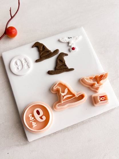 Hogwarts Trio Clay Cutter | Hogwarts Trio Polymer Clay Cutter for DIY Wizard-Themed Earrings Fantasy Jewelry and Handmade Magical Accessories
