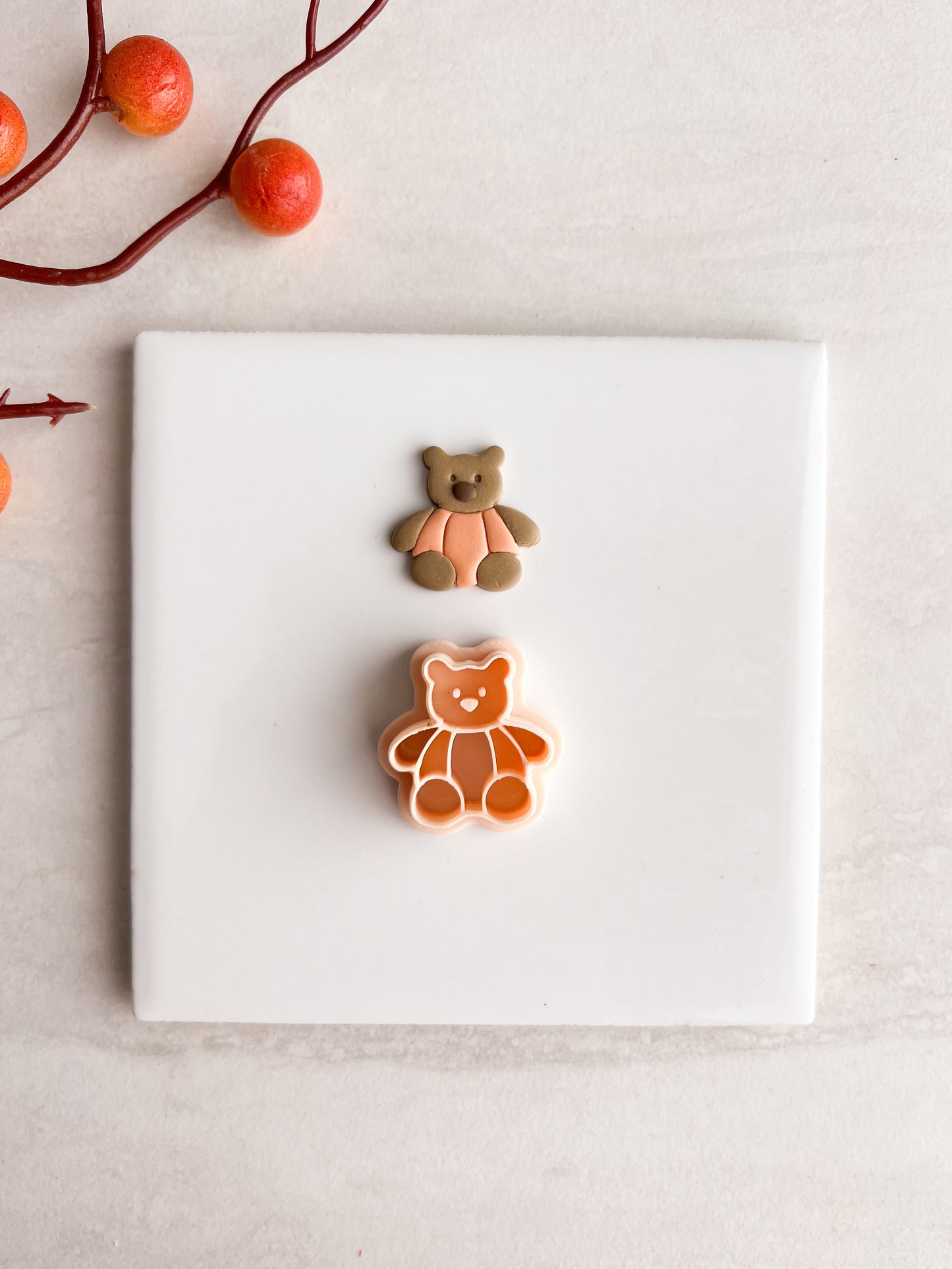 Pumpkin Bear Clay Cutter | Pumpkin Bear Polymer Clay Cutter for DIY Fall Earrings Cute Halloween Jewelry and Handmade Festive Accessories
