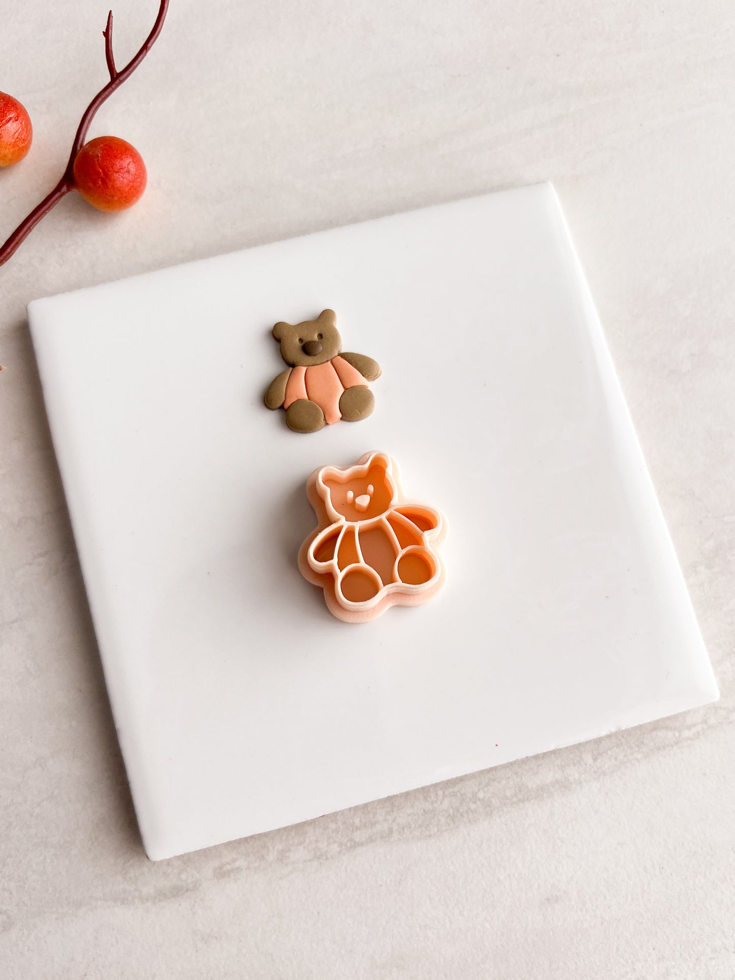 Pumpkin Bear Clay Cutter | Pumpkin Bear Polymer Clay Cutter for DIY Fall Earrings Cute Halloween Jewelry and Handmade Festive Accessories