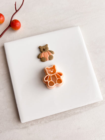 Pumpkin Bear Clay Cutter | Pumpkin Bear Polymer Clay Cutter for DIY Fall Earrings Cute Halloween Jewelry and Handmade Festive Accessories