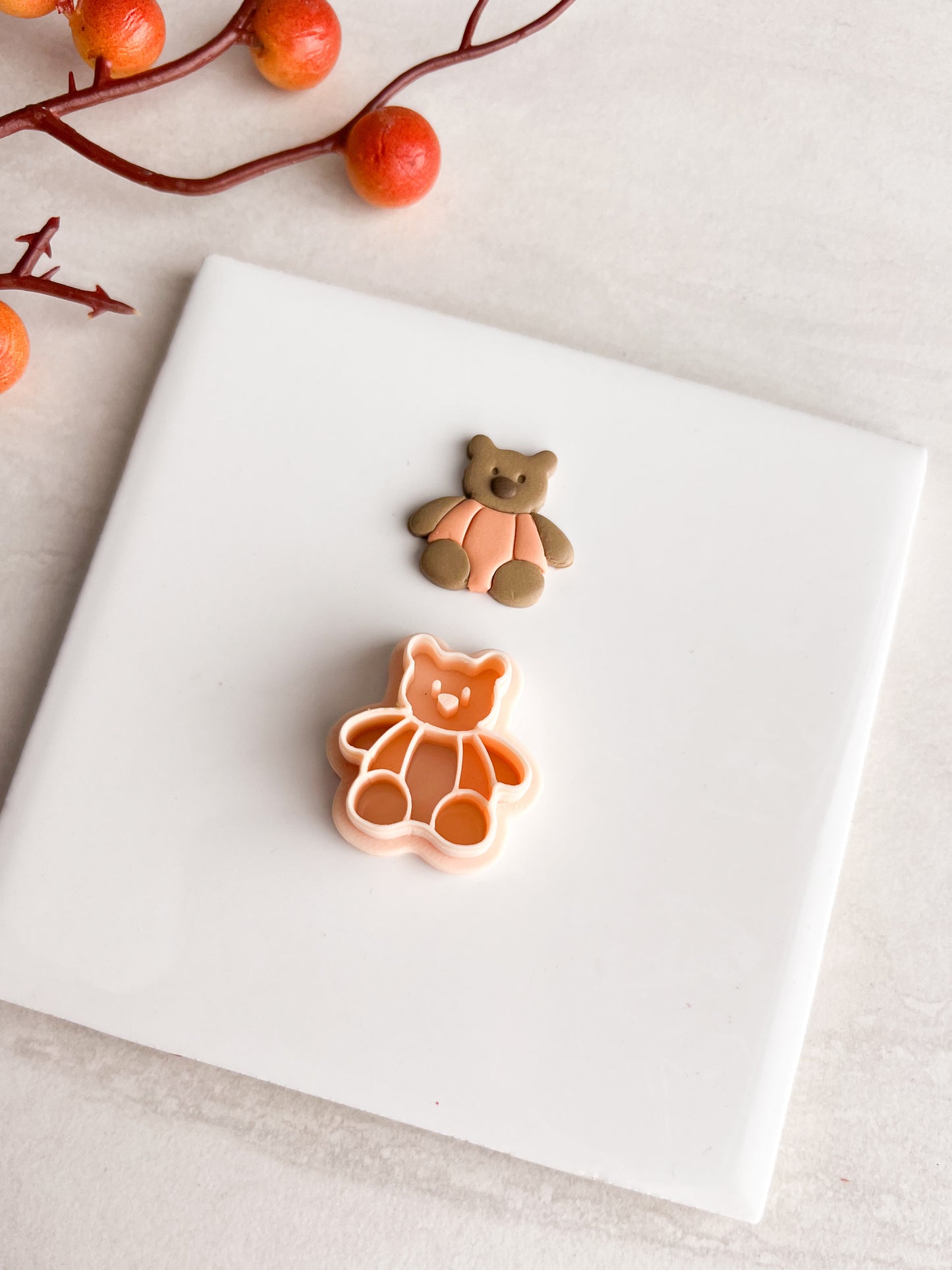 Pumpkin Bear Clay Cutter | Pumpkin Bear Polymer Clay Cutter for DIY Fall Earrings Cute Halloween Jewelry and Handmade Festive Accessories