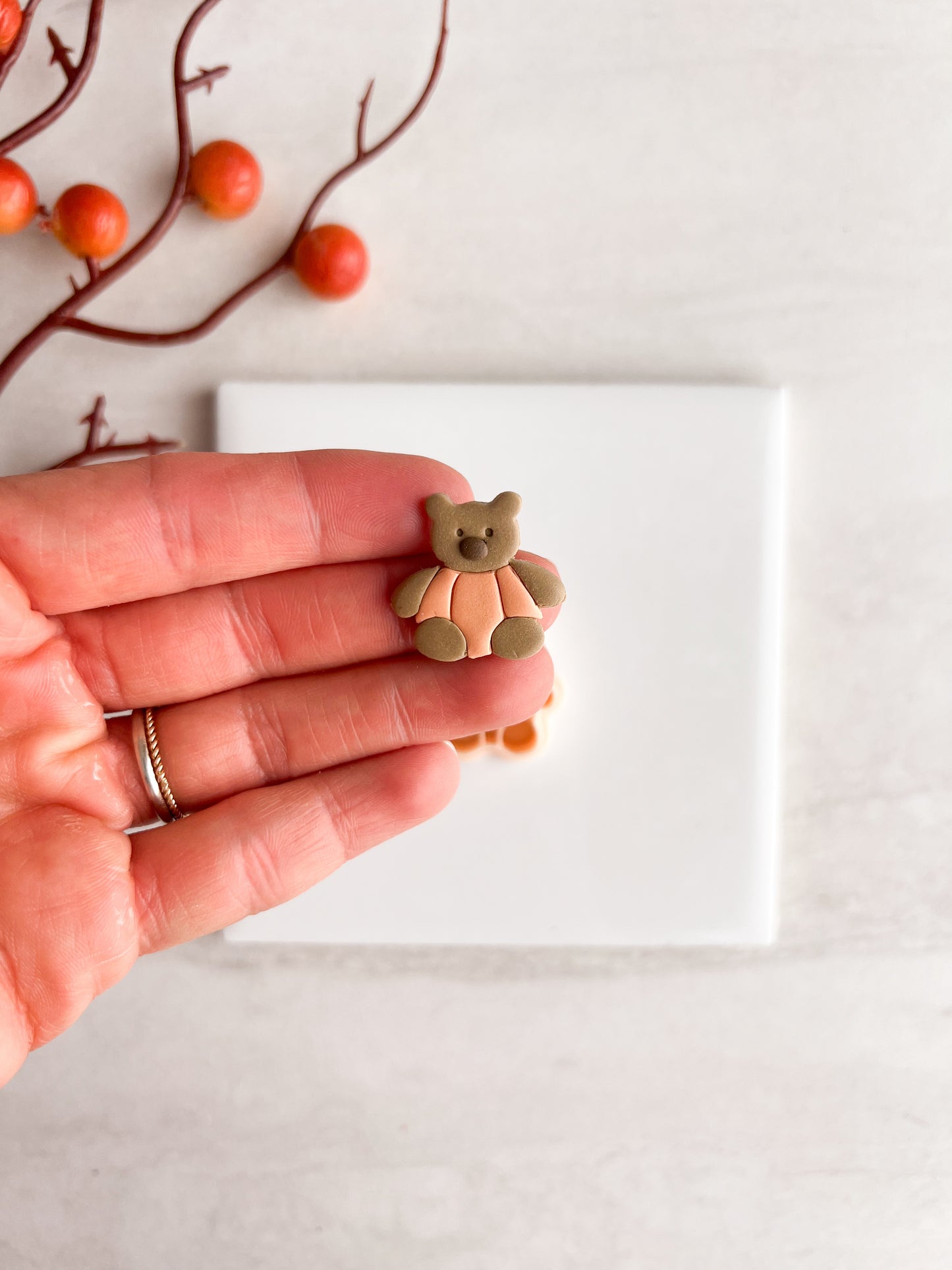 Pumpkin Bear Clay Cutter | Pumpkin Bear Polymer Clay Cutter for DIY Fall Earrings Cute Halloween Jewelry and Handmade Festive Accessories