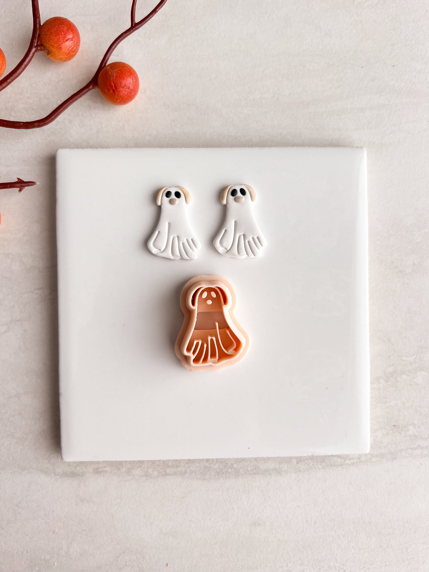 Ghost Dog No. 4 Clay Cutter | Ghost Dog No. 4 Polymer Clay Cutter for DIY Halloween Earrings Spooky-Themed Jewelry and Handmade Haunted Accessories