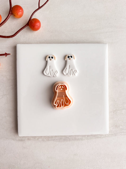 Ghost Dog No. 4 Clay Cutter | Ghost Dog No. 4 Polymer Clay Cutter for DIY Halloween Earrings Spooky-Themed Jewelry and Handmade Haunted Accessories