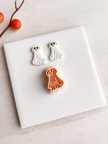 Ghost Dog No. 4 Clay Cutter | Ghost Dog No. 4 Polymer Clay Cutter for DIY Halloween Earrings Spooky-Themed Jewelry and Handmade Haunted Accessories