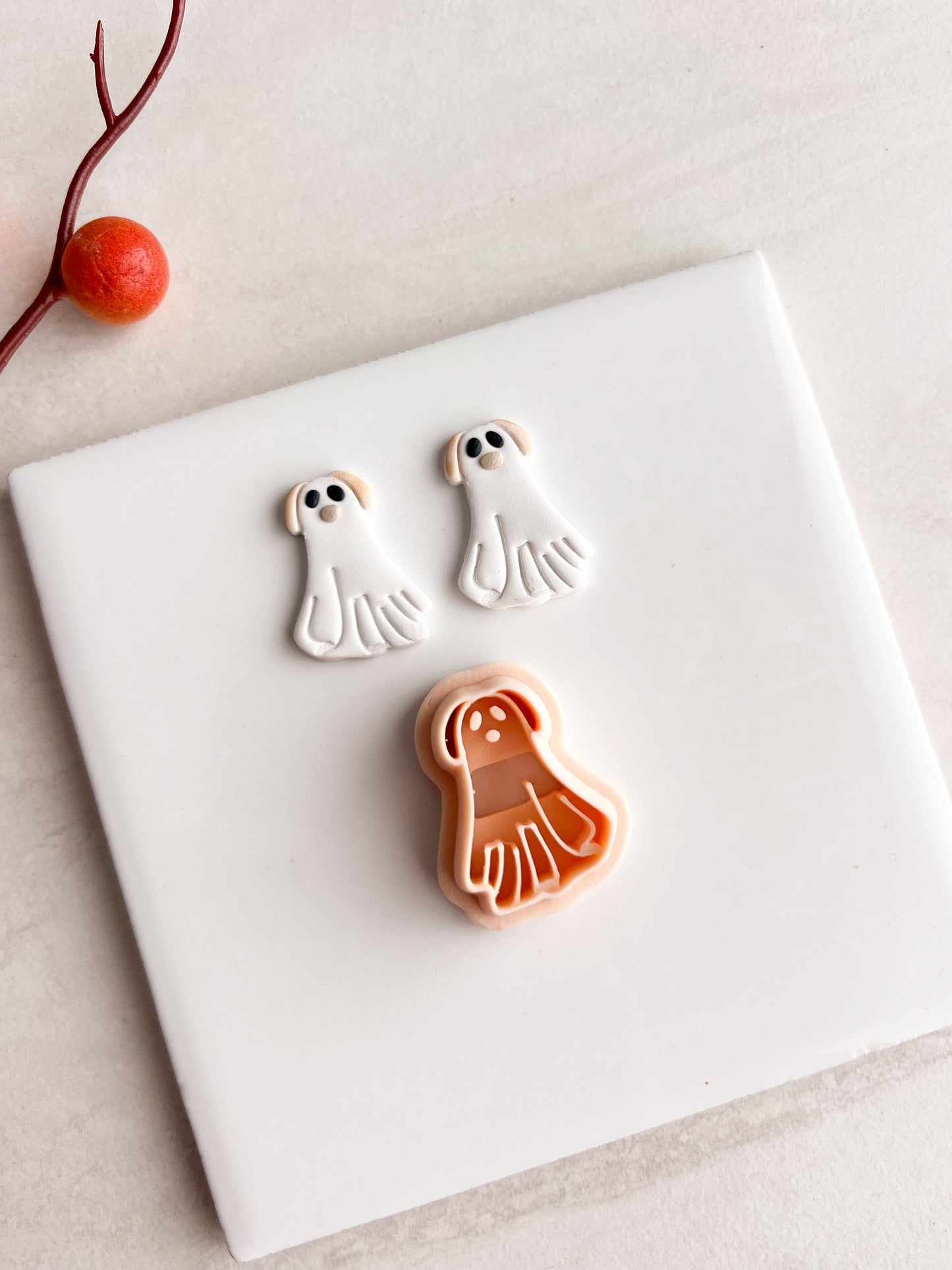 Ghost Dog No. 4 Clay Cutter | Ghost Dog No. 4 Polymer Clay Cutter for DIY Halloween Earrings Spooky-Themed Jewelry and Handmade Haunted Accessories