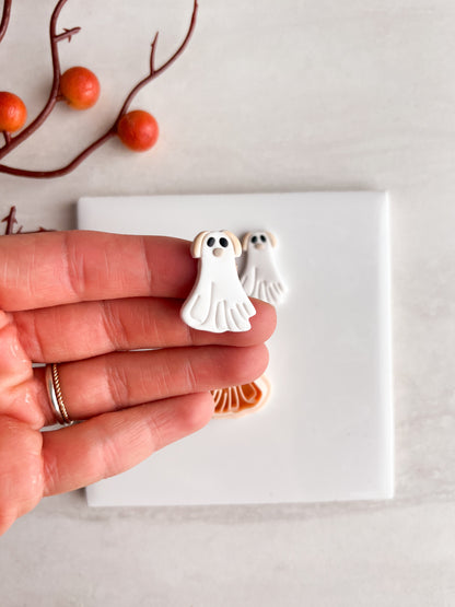 Ghost Dog No. 4 Clay Cutter | Ghost Dog No. 4 Polymer Clay Cutter for DIY Halloween Earrings Spooky-Themed Jewelry and Handmade Haunted Accessories