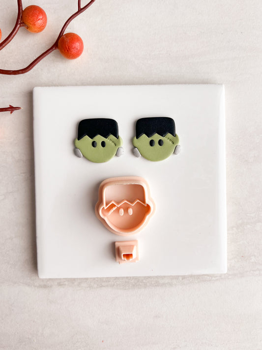 Frankenstein's Monster No. 2 Clay Cutter | Frankenstein's Monster No. 2 Polymer Clay Cutter for DIY Halloween Earrings Spooky-Themed Jewelry and Handmade Horror Accessories
