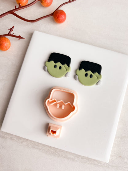 Frankenstein's Monster No. 2 Clay Cutter | Frankenstein's Monster No. 2 Polymer Clay Cutter for DIY Halloween Earrings Spooky-Themed Jewelry and Handmade Horror Accessories