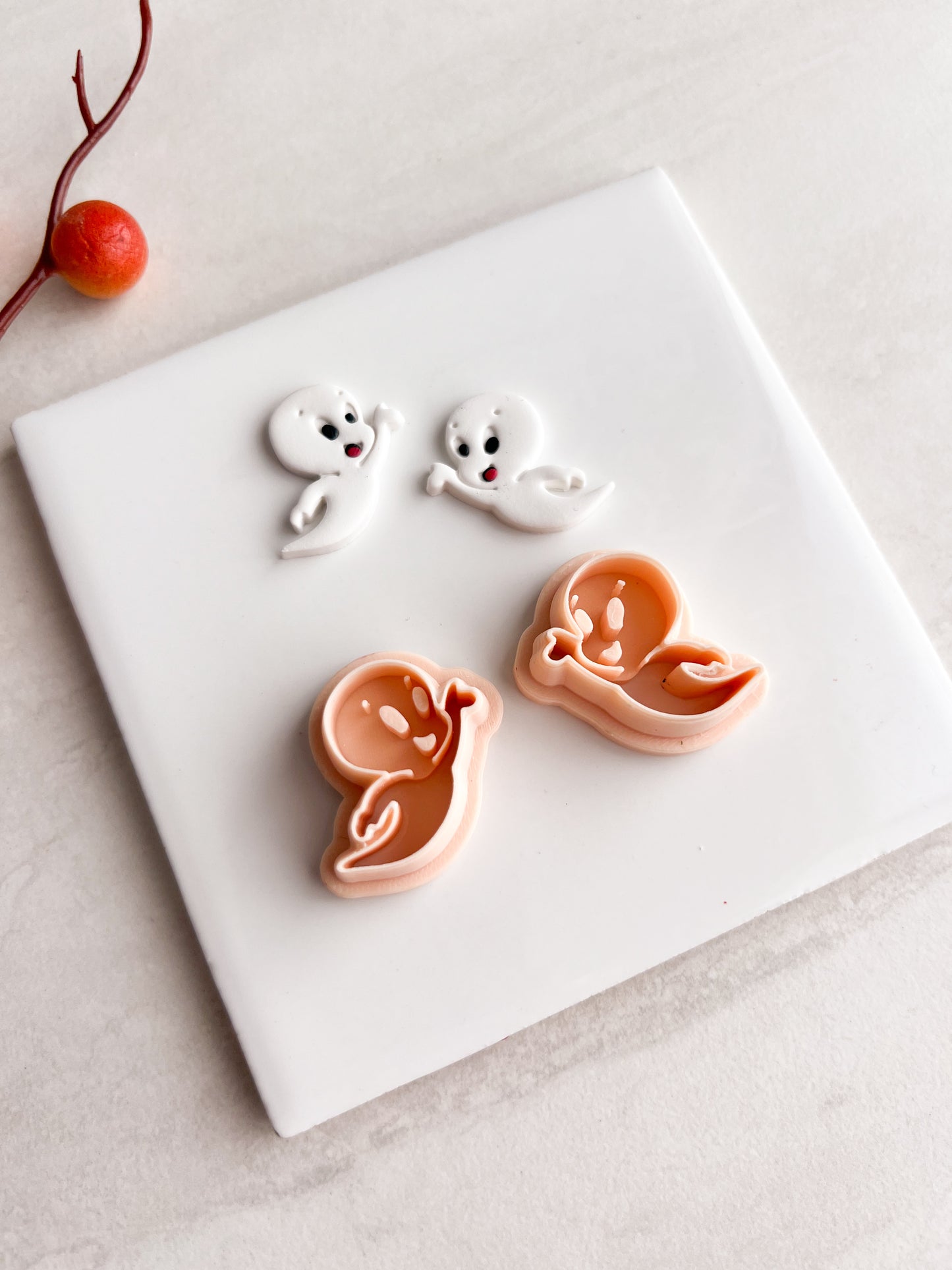 Casper the Friendly Ghost (Mirrored) Clay Cutter | Casper the Friendly Ghost (Mirrored) Polymer Clay Cutter for DIY Halloween Earrings Cartoon-Themed Jewelry and Handmade Cute Accessories