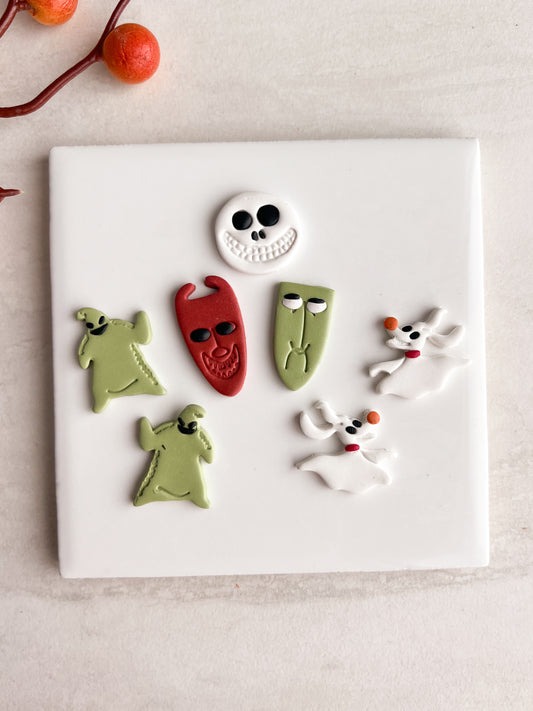 Nightmare Christmas Trio Clay Cutter | Nightmare Christmas Trio Polymer Clay Cutter for DIY Spooky Earrings Holiday Jewelry and Handmade Halloween Accessories