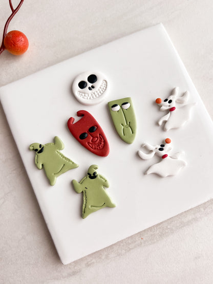 Nightmare Christmas Trio Clay Cutter | Nightmare Christmas Trio Polymer Clay Cutter for DIY Spooky Earrings Holiday Jewelry and Handmade Halloween Accessories