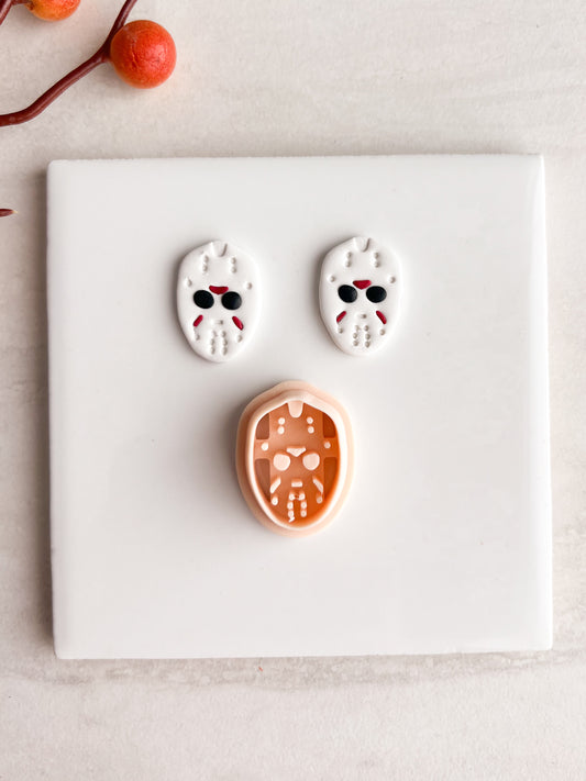 Jason Mask Clay Cutter | Jason Mask Polymer Clay Cutter for DIY Horror Earrings Halloween Jewelry and Handmade Spooky Accessories