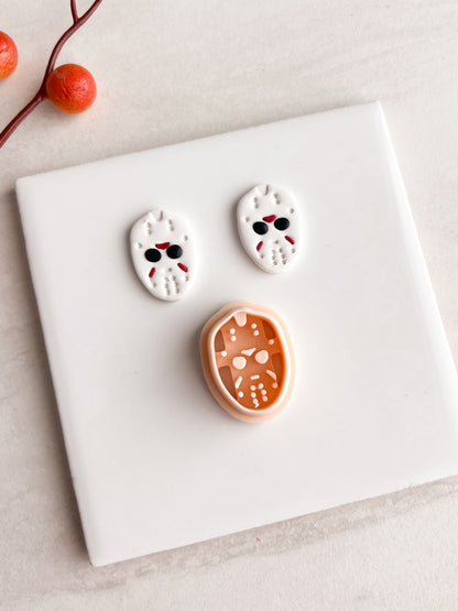 Jason Mask Clay Cutter | Jason Mask Polymer Clay Cutter for DIY Horror Earrings Halloween Jewelry and Handmade Spooky Accessories