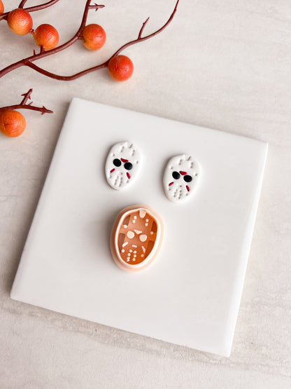 Jason Mask Clay Cutter | Jason Mask Polymer Clay Cutter for DIY Horror Earrings Halloween Jewelry and Handmade Spooky Accessories