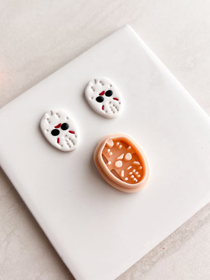 Jason Mask Clay Cutter | Jason Mask Polymer Clay Cutter for DIY Horror Earrings Halloween Jewelry and Handmade Spooky Accessories
