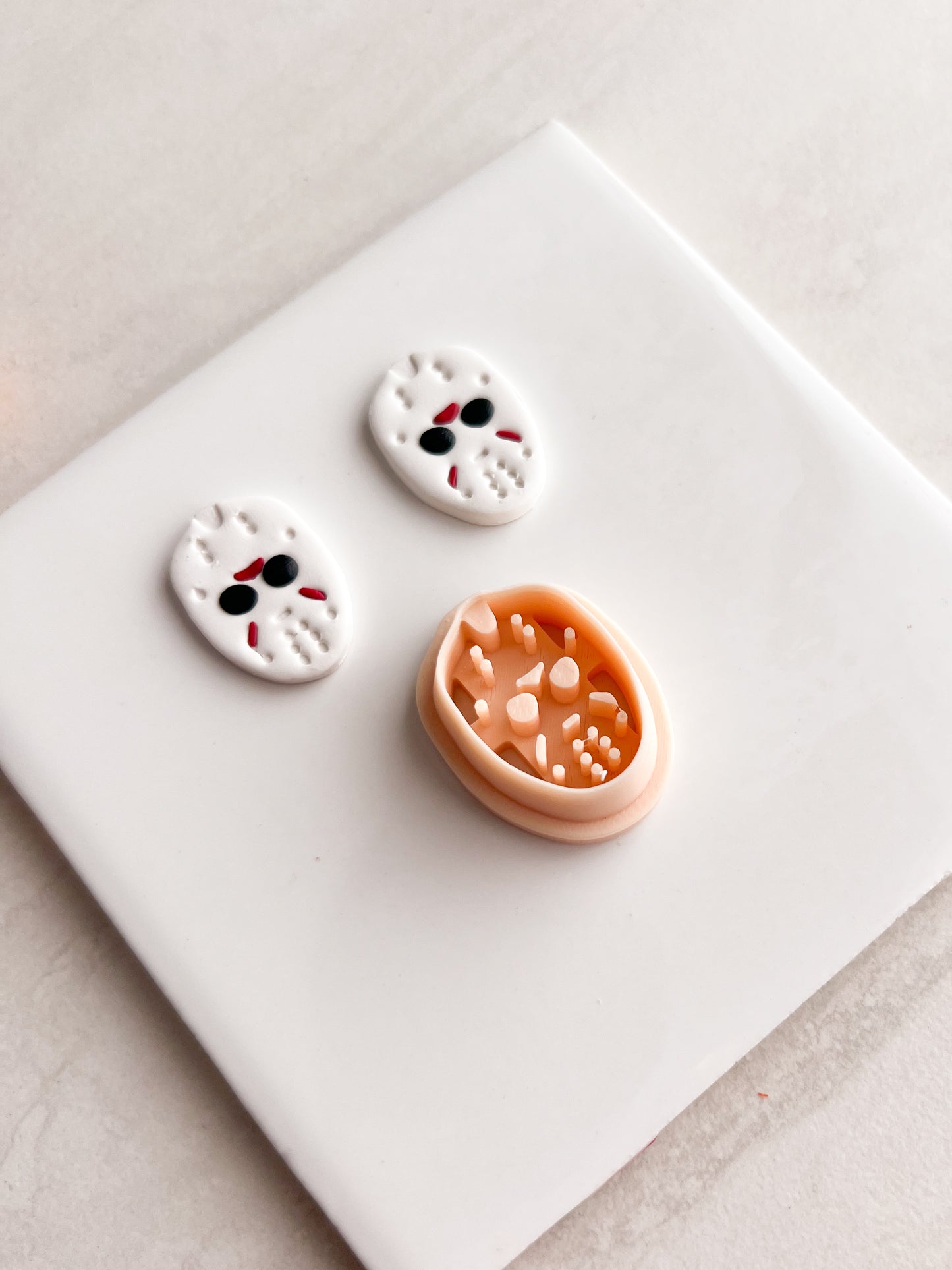 Jason Mask Clay Cutter | Jason Mask Polymer Clay Cutter for DIY Horror Earrings Halloween Jewelry and Handmade Spooky Accessories