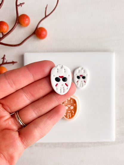 Jason Mask Clay Cutter | Jason Mask Polymer Clay Cutter for DIY Horror Earrings Halloween Jewelry and Handmade Spooky Accessories