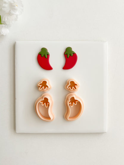Chili Pepper Clay Cutter | Chili Pepper Polymer Clay Cutter for DIY Spicy Earrings Food-Themed Jewelry and Handmade Fun Accessories