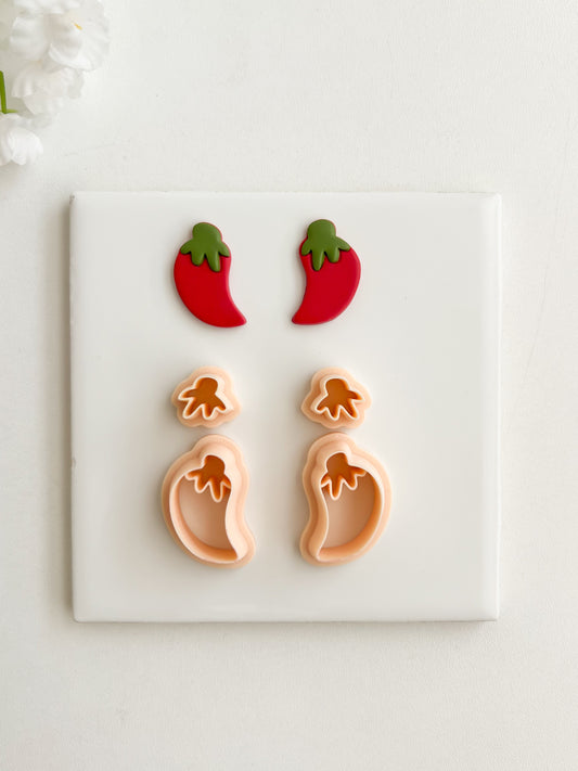 Chili Pepper Clay Cutter | Chili Pepper Polymer Clay Cutter for DIY Spicy Earrings Food-Themed Jewelry and Handmade Fun Accessories