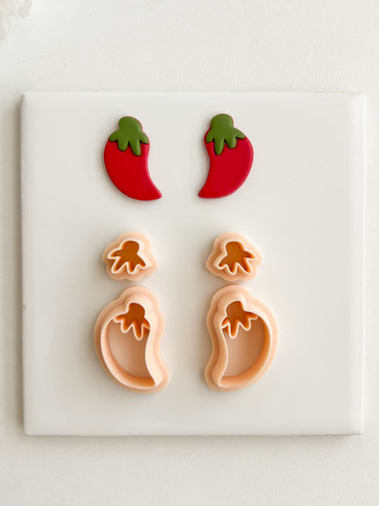 Chili Pepper Clay Cutter | Chili Pepper Polymer Clay Cutter for DIY Spicy Earrings Food-Themed Jewelry and Handmade Fun Accessories