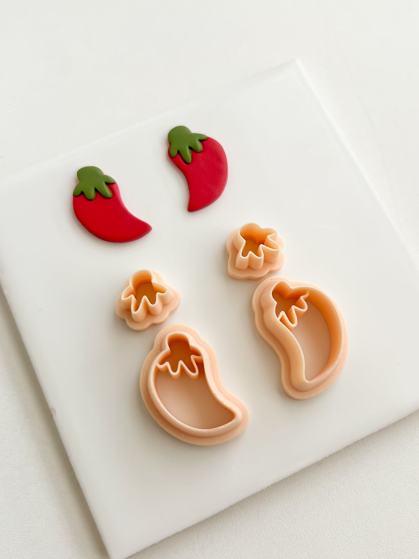 Chili Pepper Clay Cutter | Chili Pepper Polymer Clay Cutter for DIY Spicy Earrings Food-Themed Jewelry and Handmade Fun Accessories
