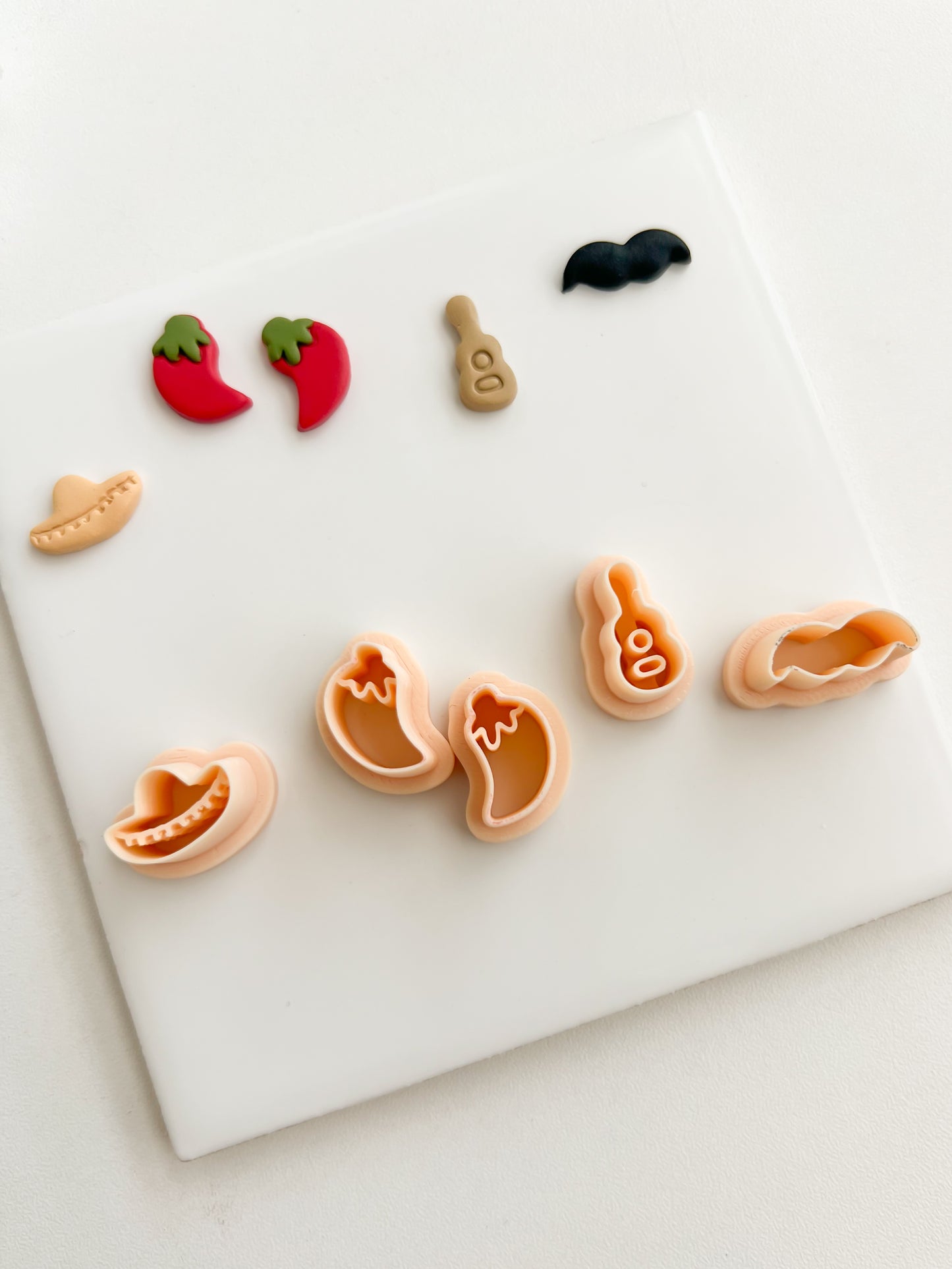 Cinco de Mayo Stud Set Clay Cutter | Cinco de Mayo Stud Set Polymer Clay Cutter for DIY Fiesta Earrings Party Jewelry and Handmade Mexican-Themed Accessories
