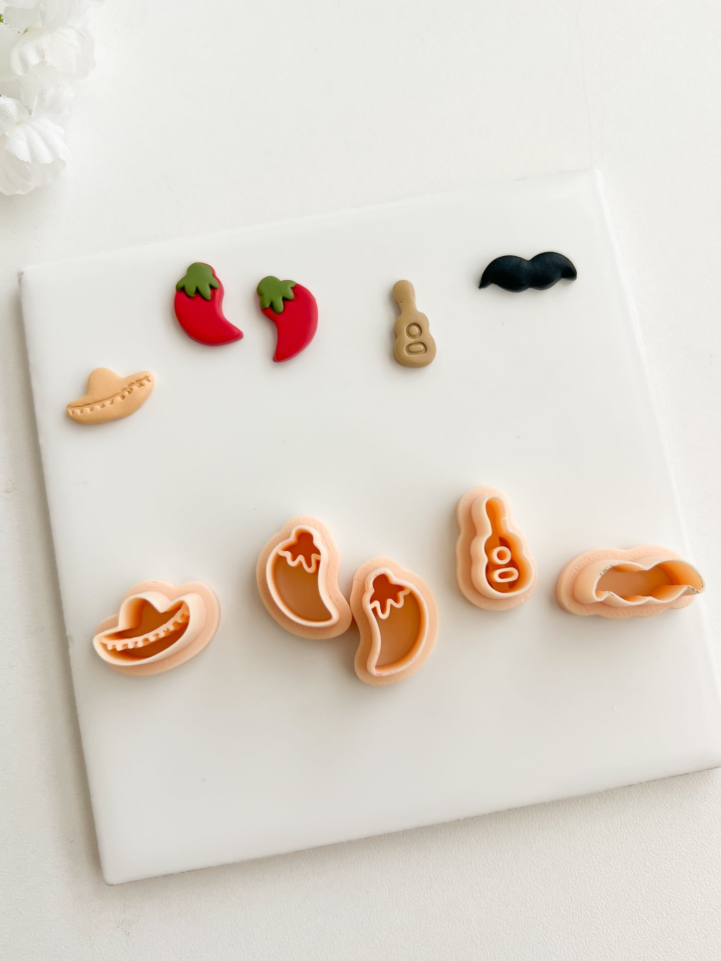 Cinco de Mayo Stud Set Clay Cutter | Cinco de Mayo Stud Set Polymer Clay Cutter for DIY Fiesta Earrings Party Jewelry and Handmade Mexican-Themed Accessories