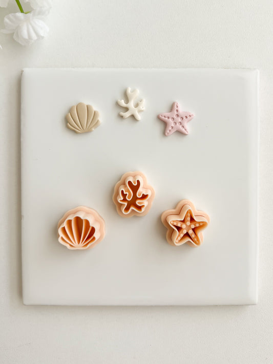 Ocean Trio Clay Cutter | Ocean Trio Polymer Clay Cutter for DIY Beach Earrings Coastal Jewelry and Handmade Summer Accessories