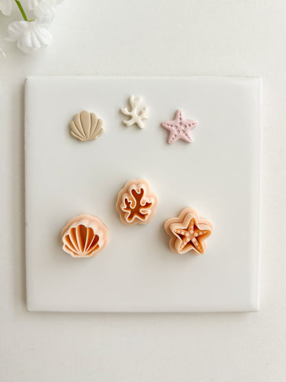 Ocean Trio Clay Cutter | Ocean Trio Polymer Clay Cutter for DIY Beach Earrings Coastal Jewelry and Handmade Summer Accessories