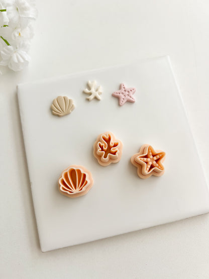 Ocean Trio Clay Cutter | Ocean Trio Polymer Clay Cutter for DIY Beach Earrings Coastal Jewelry and Handmade Summer Accessories