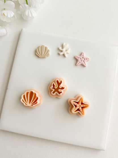 Ocean Trio Clay Cutter | Ocean Trio Polymer Clay Cutter for DIY Beach Earrings Coastal Jewelry and Handmade Summer Accessories