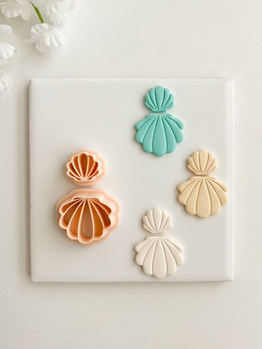 Seashell Dangle No. 1 Clay Cutter | Seashell Dangle No. 1 Polymer Clay Cutter for DIY Beach Earrings Nautical-Themed Jewelry and Handmade Ocean Accessories