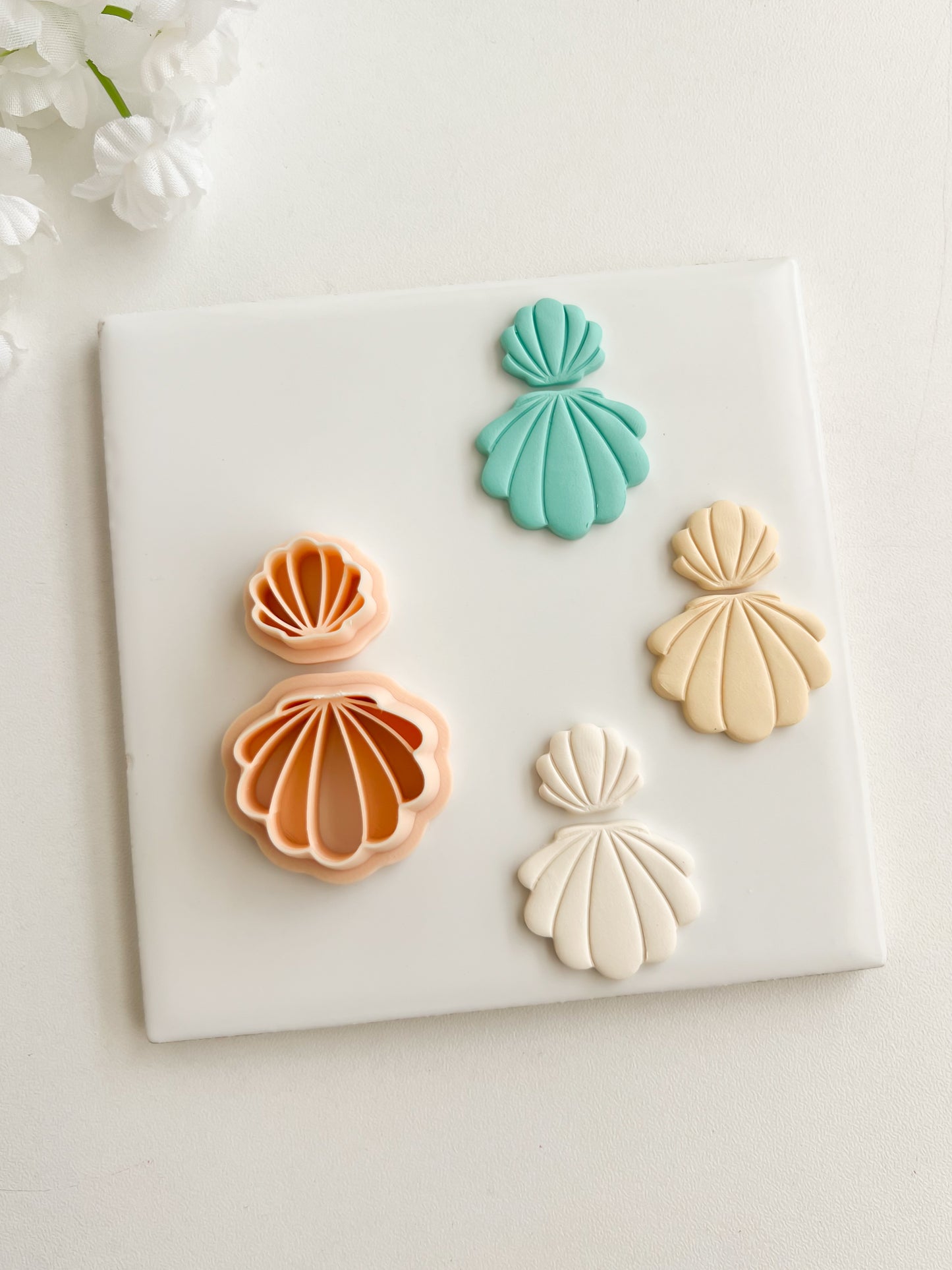 Seashell Dangle No. 1 Clay Cutter | Seashell Dangle No. 1 Polymer Clay Cutter for DIY Beach Earrings Nautical-Themed Jewelry and Handmade Ocean Accessories