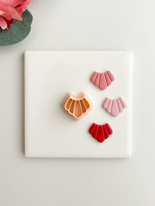 Embossed Abstract Shell Shape Clay Cutter | Embossed Abstract Shell Shape Polymer Clay Cutter for DIY Elegant Earrings Beach-Themed Jewelry and Handmade Chic Accessories